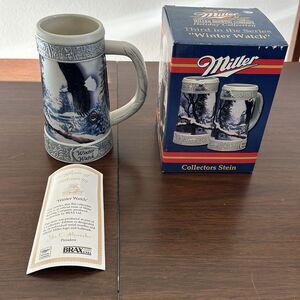 Miller Brewing 2000 Holiday Stein Winter Watch #050436 Bald Eagle 7.5”Tall
